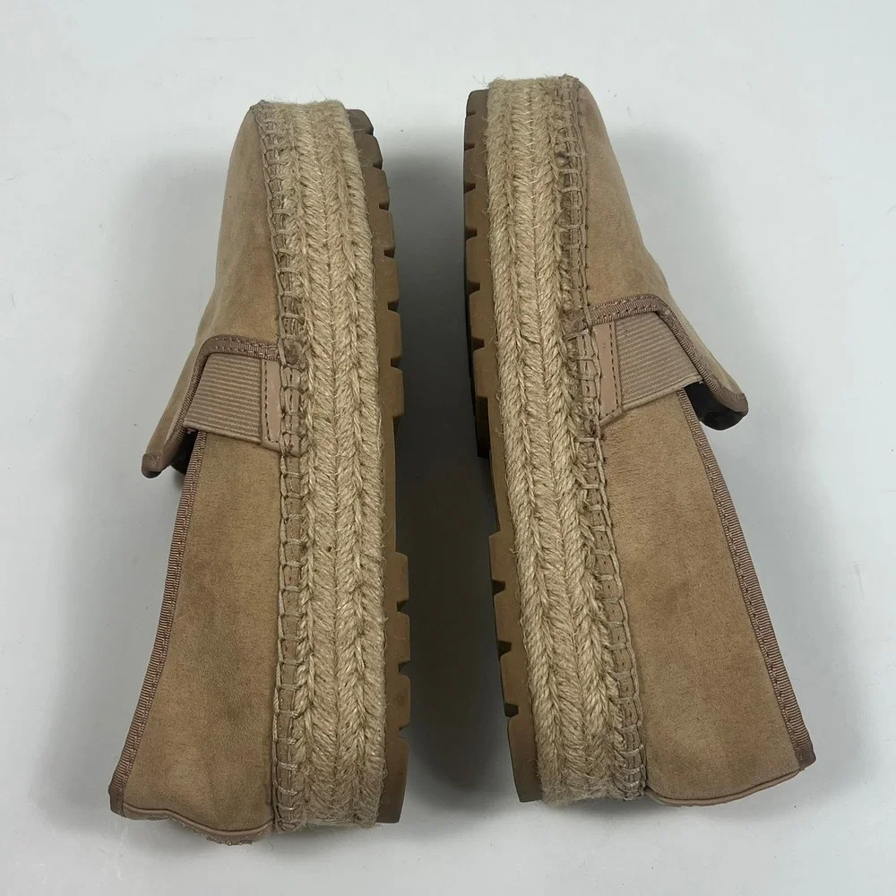 Circus by Sam Edelman Womens 7 Tan Suede Platform Espadrilles Coastal Comfort